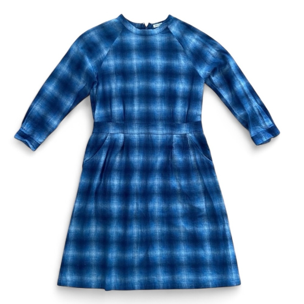 Blue Blue Japan Arigato Indigo Flannel Check Dress
